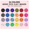 7200 Pcs Clay Beads for Bracelet Making Kit for Kids,DIY Friendship Flat Polymer Heishi with Charms and Elastic Strings,Christmas Jewellery Making Kit Bracelets and Necklace